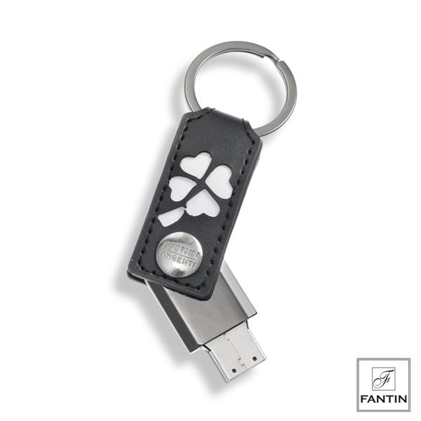 PORTACHIAVI USB 16 GB PELLE BLU