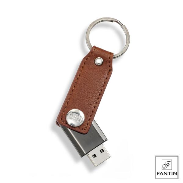 PORTACHIAVI USB 16 GB PELLE MARRONE