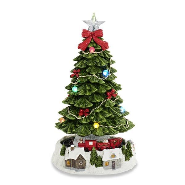 ALBERO NATALE TRENINO CON LUCI LED MUSICA E MOVIMENTO CM.16X16XH30