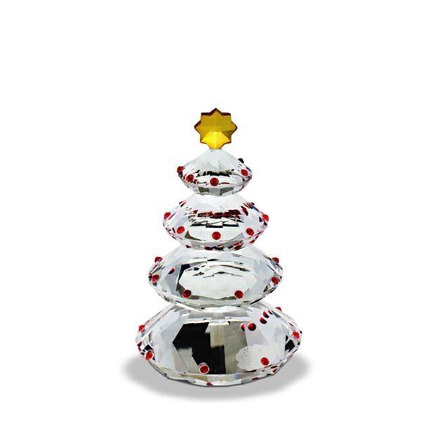 ESAURITO CT    ALBERO DI NATALE CRISTALLO STRASS ROSSI CM. 10X10XH16