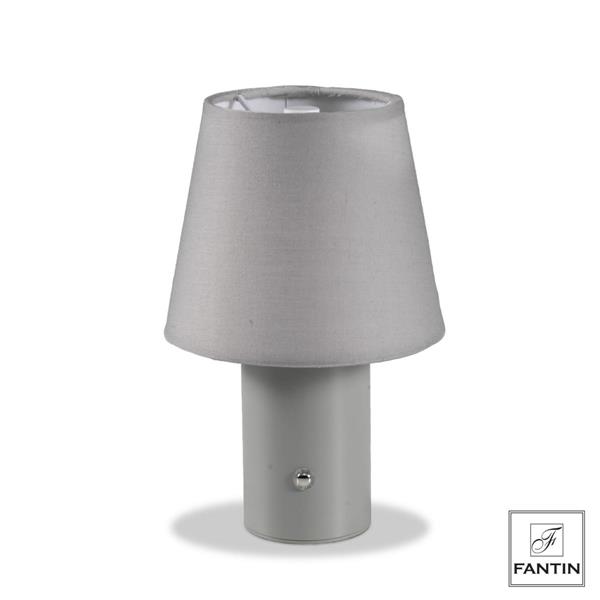 LAMPADA LED LUCE VARIABILE IN METALLO GRIGIO RICARICA USB CM. Ø13H22