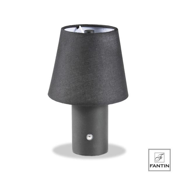 LAMPADA LED LUCE VARIABILE IN METALLO NERO RICARICA USB CM. Ø13  H22