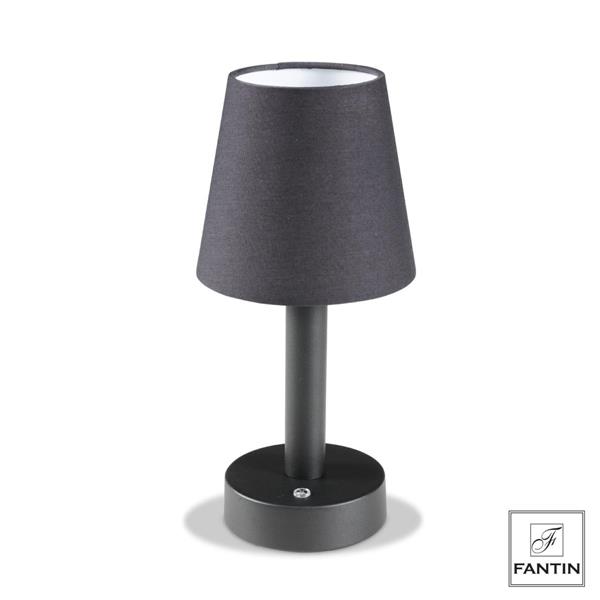 LAMPADA LED LUCE VARIABILE IN METALLO NERO RICARICA USB CM. Ø13  H28