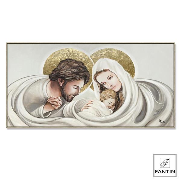 QUADRO CON CORNICE SACRA FAMIGLIA CM. 140X70