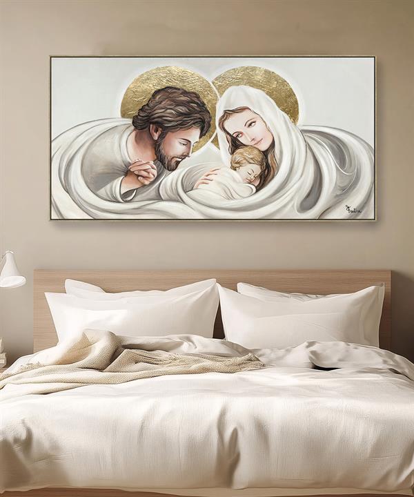 QUADRO CON CORNICE SACRA FAMIGLIA CM. 140X70