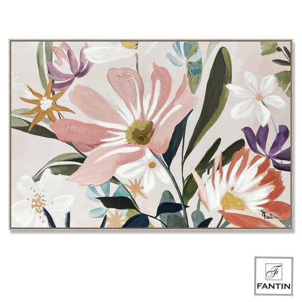 QUADRO CON CORNICE FIORI DI CAMPO CM. 120X80