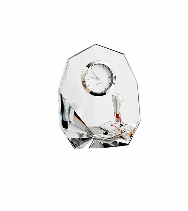 OROLOGIO CRISTALLO DIAMANTE LAUREA CM.11X8,5