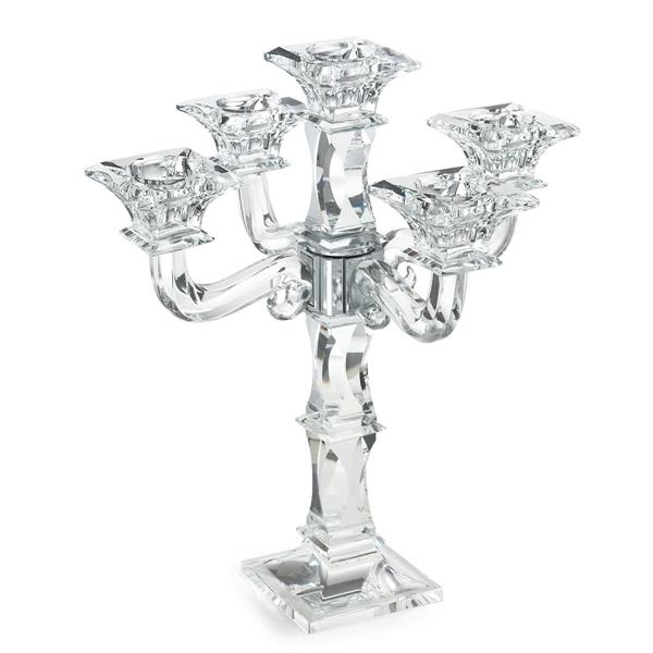 CANDELABRO CRISTALLO 5 FIAMME CM.H31X28