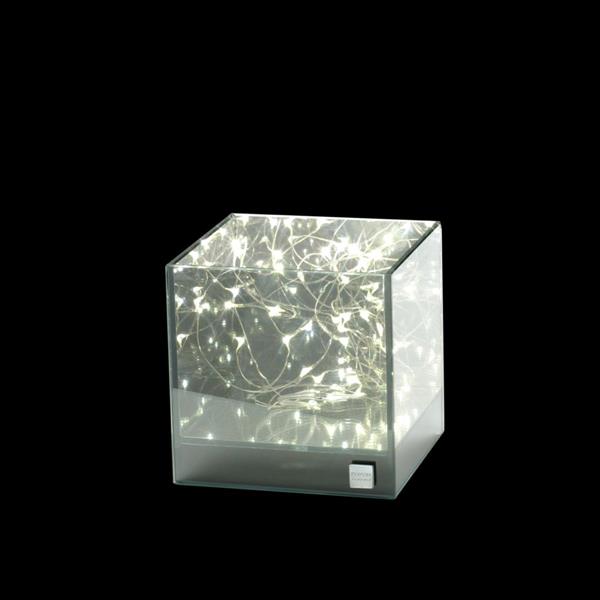 LAMPADA CUBO 30 LED PILE INCLUSE CM.12X12XH12