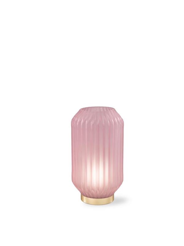 LAMPADA VETRO ROSA OPACO CM.Ø14,5 H26,5