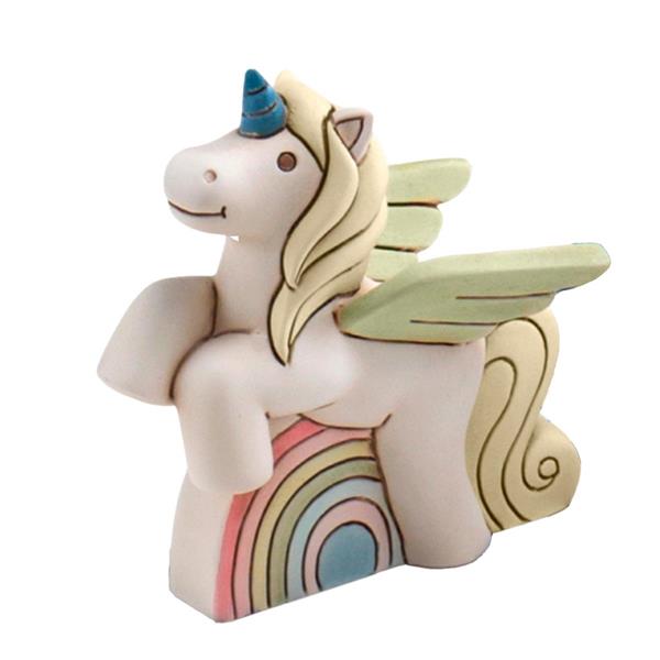 UNICORNO ARCOBALENO BICOLOR CM.H.10,5X9